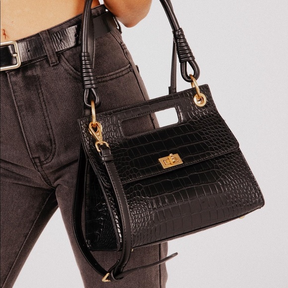 Princess Polly Handbags - 𝐍𝐖𝐓🏷𝐁𝐥𝐚𝐜𝐤 𝐂𝐫𝐨𝐜𝐨𝐝𝐢𝐥𝐞 𝐁𝐚𝐠